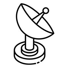 
Artificial satellite or artificial spaceflight icon in glyph isometric style 
