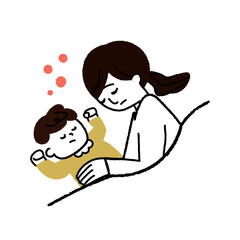 お母さんと赤ちゃんと寝落ち