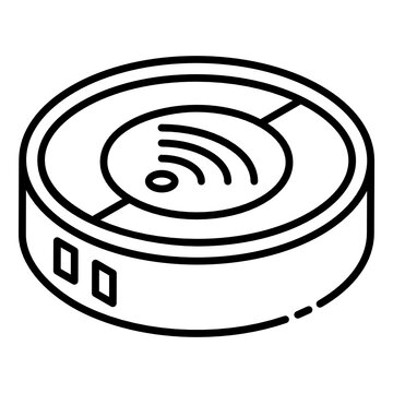 
Carpet Or Drapers Cleaning Electric Device, Glyph Isometric Of Robot Vacuum 
