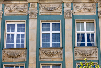 Gdansk, Poland. The facades of the restored Gdańsk patrician houses in the Long Market