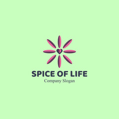 Spice of Life Flower Concept Vector Logo Design