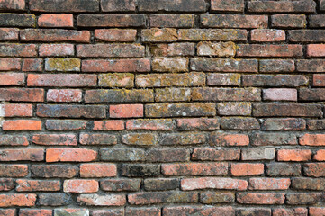 Fototapeta premium Old vintage red brick wall texture background