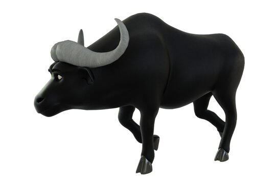 Cartoon bull isolated on white background 3d illustration
