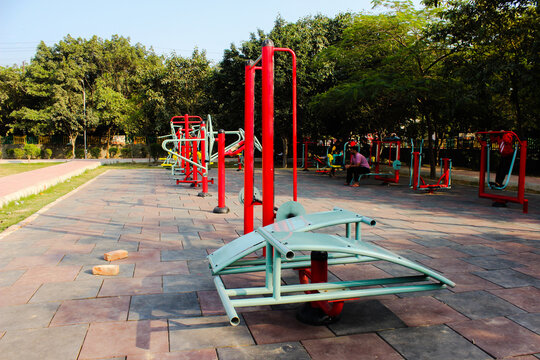 Utter pardesh , india - open gym , A picture of open gym in noida 22 november 2020
