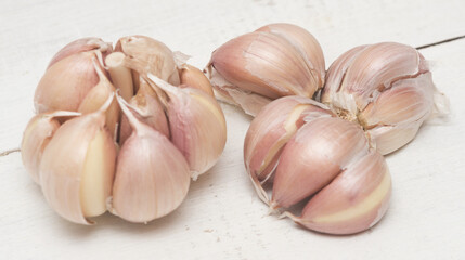 Garlic on wooden