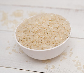 Rice on wooden