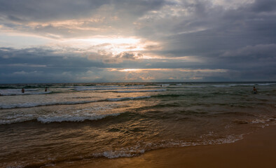 Sunset on the Indian ocean Sri Lanka Hikkaduwa