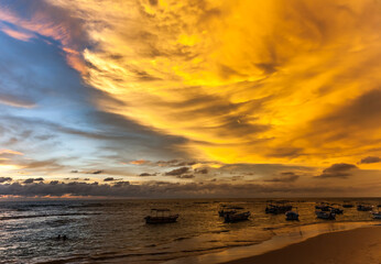 Naklejka na ściany i meble Sunset on the Indian ocean Sri Lanka Hikkaduwa