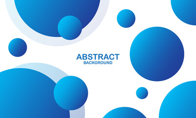 Blue background with circles. Dynamic shapes composition. Vector illustration