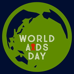 World AIDS day text on abstract background with red ribbon pattern, graphic design illustration wallpaper