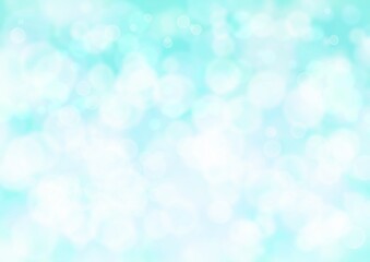 ぼやけた光が重なる水色の背景イラスト