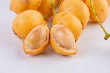 Rambeh local fruits thai in market on white background.Close-up