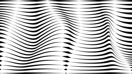 Abstract flow lines background . Fluid wavy shape .Striped linear pattern . Music sound wave . Vector illustration