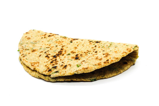 A picture of chapati isolated on white background