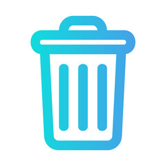 Delete icon vector illustration in gradient style for any projects