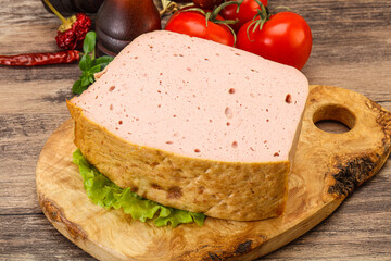 Homemade baked traditional meat loaf