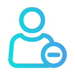 Delete User icon vector illustration in gradient style for any projects