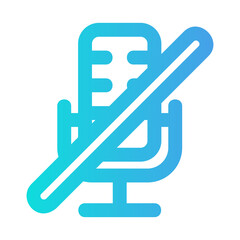 Microphone Off icon vector illustration in gradient style for any projects