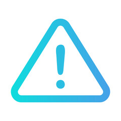 Warning icon vector illustration in gradient style for any projects