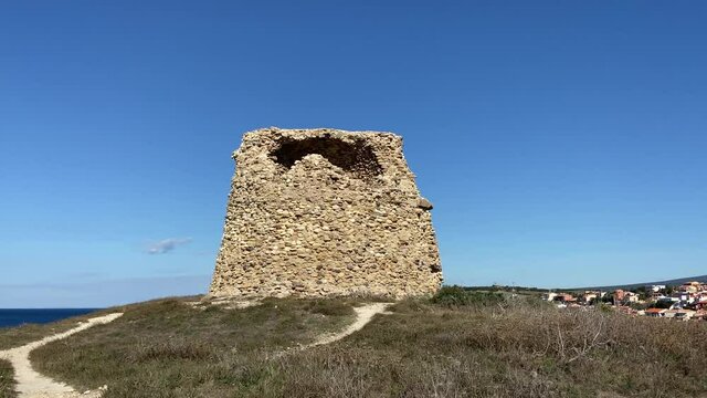 Pozzo or Su Puttu tower is an hispanic watchtower in Torre del Pozzo near S'Archittu Sardinia
