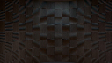 3d rendered recording studio backdrop wall with acoustic panels - obrazy, fototapety, plakaty