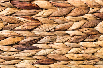 Wicker wood background. Wicker texture closeup.