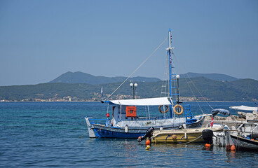 Fototapeta premium Boote bei Petritis auf Korfu