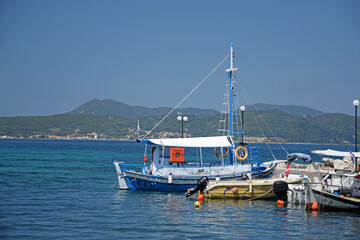 Fototapeta na wymiar Boote bei Petritis auf Korfu