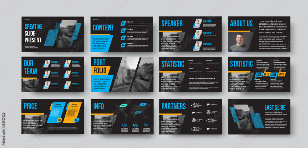 Poster slide template with presentation of annual report, business concept, data analytics, vector geometri