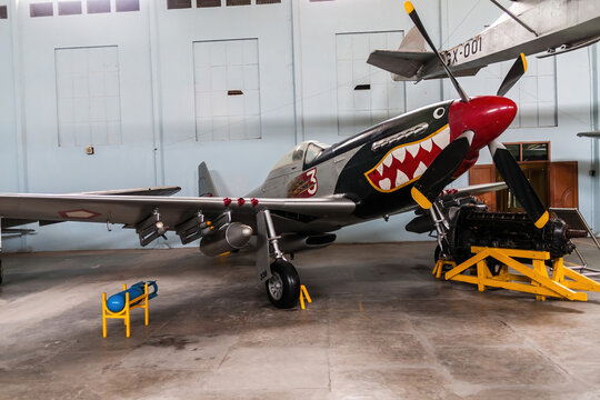 Yogyakarta, Indonesia - February 3, 2011: A US Made WWII Fighter In The Indonesian Air Force Museum