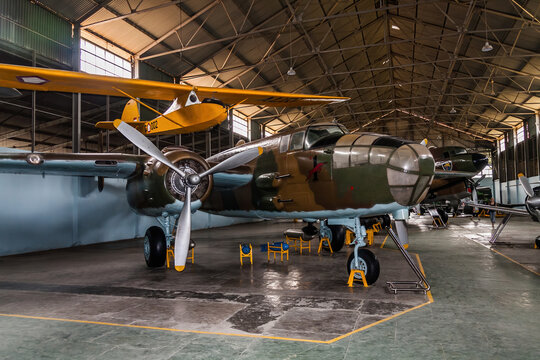 Yogyakarta, Indonesia - February 3, 2011: North American B-25 Mitchell bomber in the Indonesian Air Force Museum