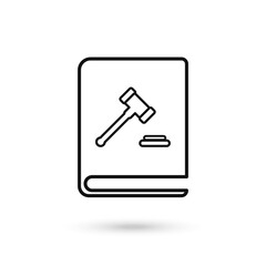 Law book icon, flat design, isolated on white background, Law book sign.