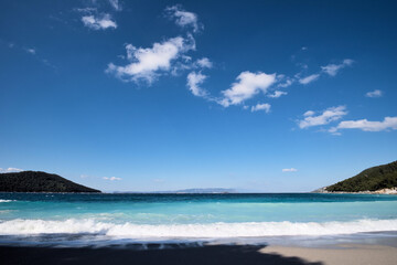beach with trees, Kastani beach ,Skopelos island,Greece