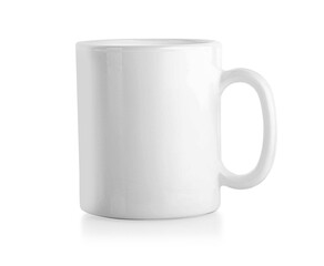 White ceramic mug. Isolated