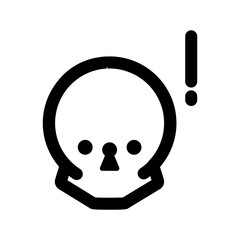 Danger sign with head skull icon