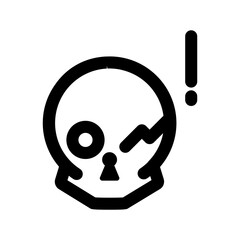 Danger sign with head skull icon