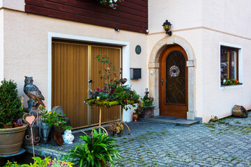 Fototapeta na wymiar Traditional village house in Hallstatt, Salzburg.