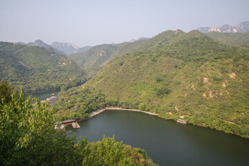 Fototapeta na wymiar Reservoir of Beijing Huanghuashui Great Wall Scenic Area