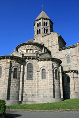 saint-nectaire church in saint-nectaire-le-haut in auvergne (france)