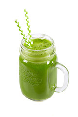 kale juice isolated on white background