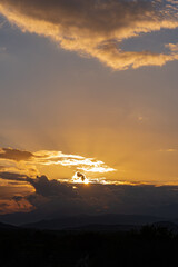 Molise, Mainarde, sunset. The Mainarde mountain range extends along the border between Molise and...