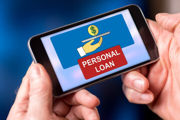 Personal loan concept on a smartphone