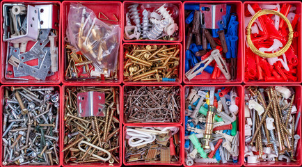 Toolbox of screws and DIY fixings