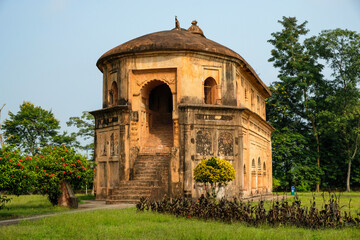 Fototapeta premium Sivasagar, India - November 2020: The Rang Ghar the royal sports-pavilion where Ahom kings and nobles were spectators at games on November 22, 2020 in Sivasagar, Assam, India.