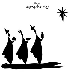Vector illustration of Epiphany, a Christian festival. Jesus Christ soon after he was born.