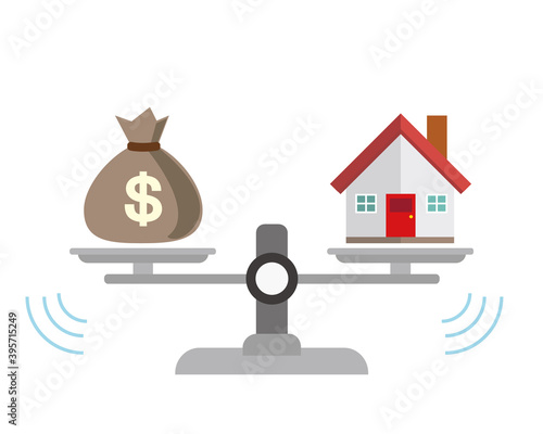 お金と天秤のベクターイラスト コイン ゴールド Bag Wall Mural B Nisi