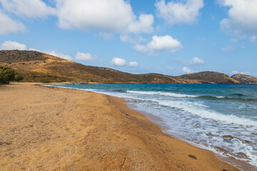 View of the Psathi Beach, Ios, Greece.