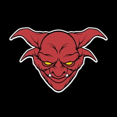 red demon head illustration