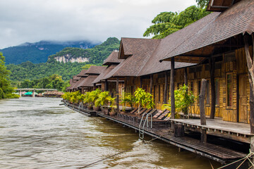 Fototapeta na wymiar river kwai Tour in Kanchanaburi West Thailand Asia