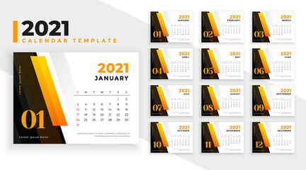 stylish orange new year 2021 template design